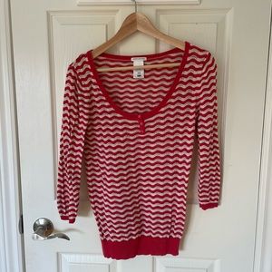 Crochet school neck sweater tee